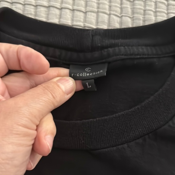 R Collection Black Graphic T-Shirt Finnish Design size L - Picture 5 of 6